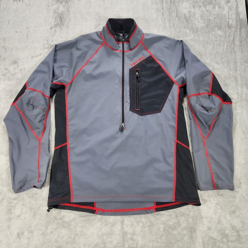 Beyond‎ Jacket Mens XL Gray 1/2 Zip Softshell Pullover Windbreaker Made USA